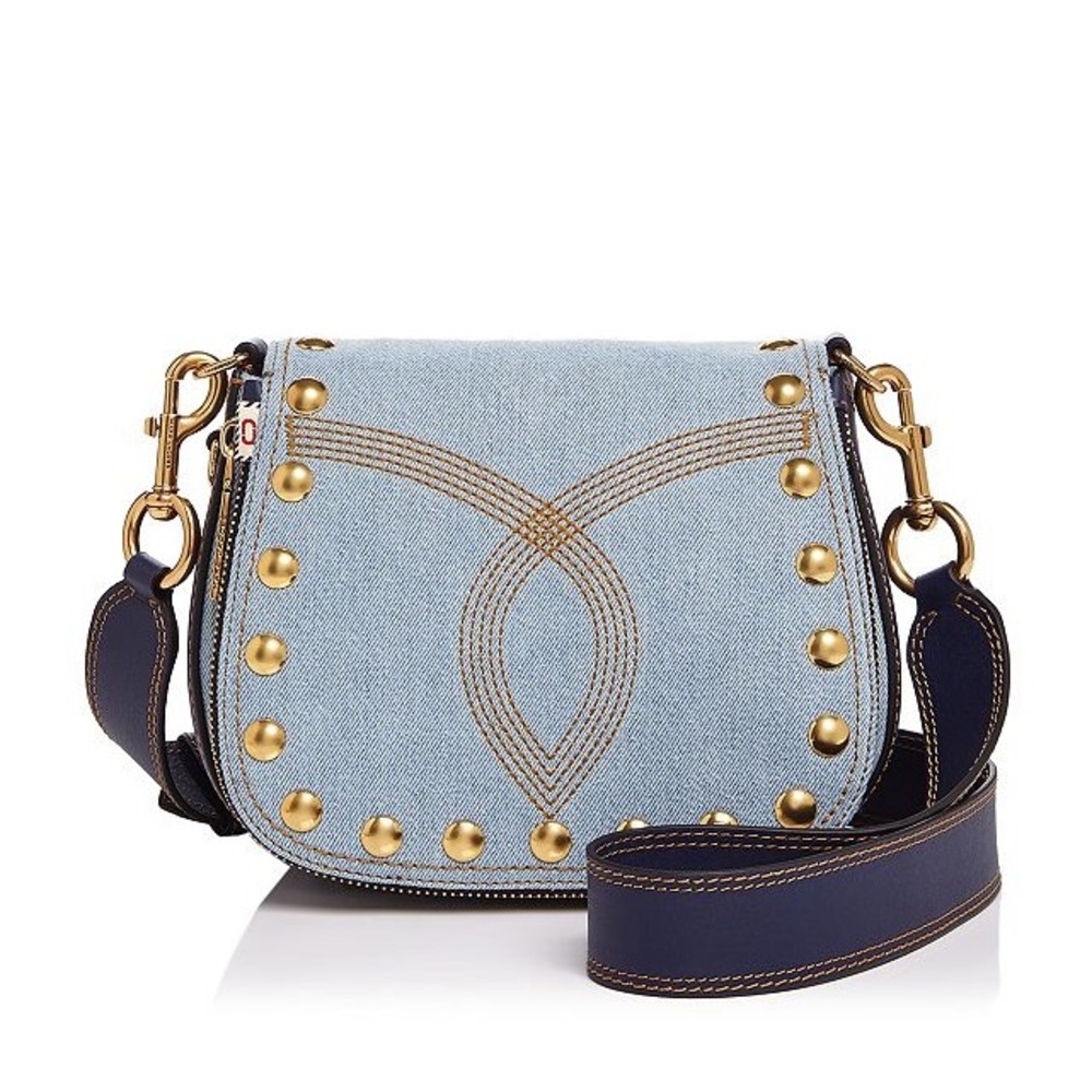Marc Jacobs Nomad Denim Studded Saddle Bag